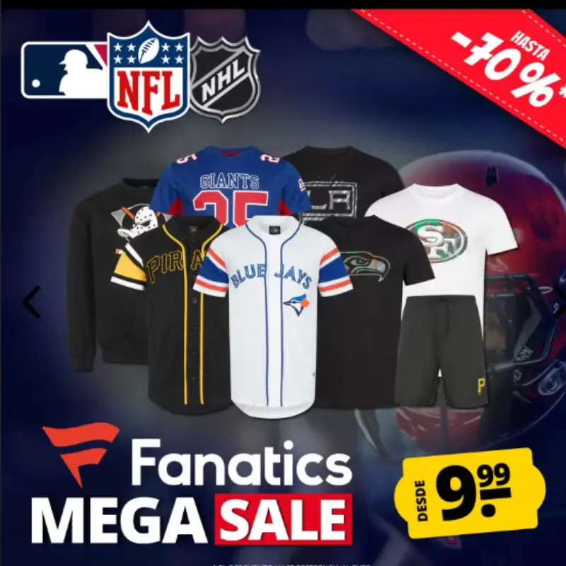 Mega ofertas de Fanatics: NFL, NHL y MLB