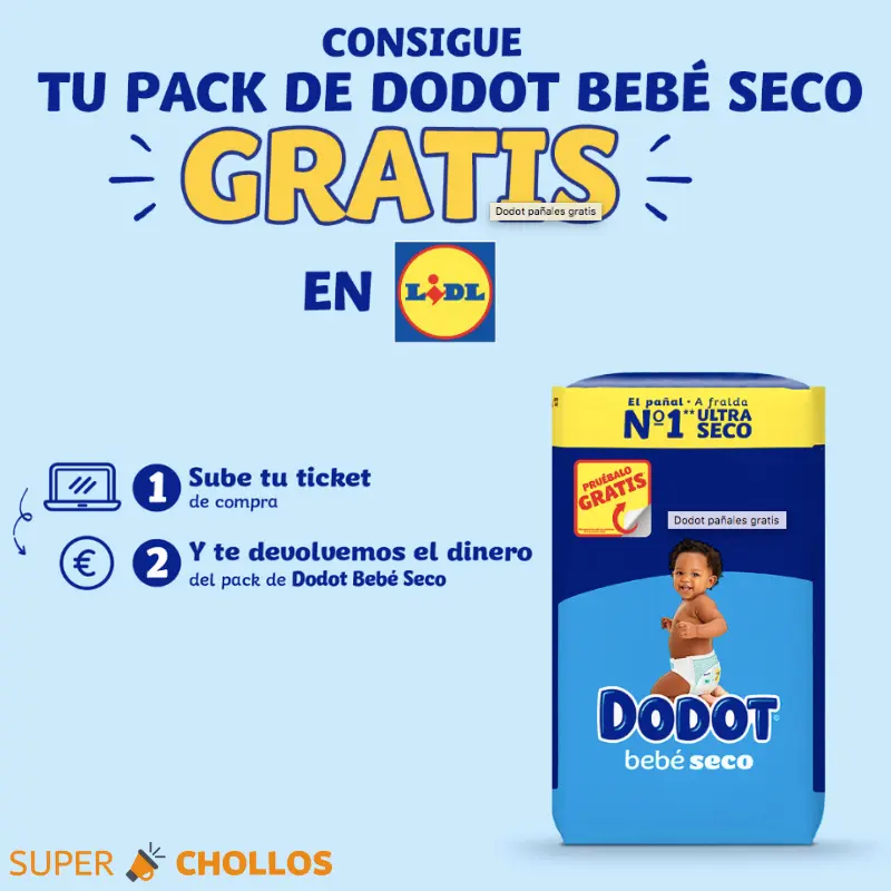 Pañales Dodot Bebe Seco Talla 5 y 6 GRATIS
