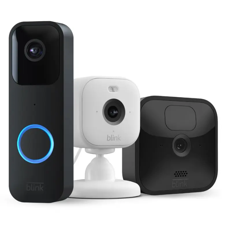 Kit Seguridad Blink: Cámara Exterior + Interior + Videotimbre + Sync Module