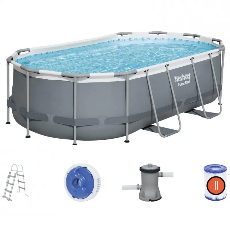 Piscina Tubular Oval 427x250x100cm + depuradora + escalera