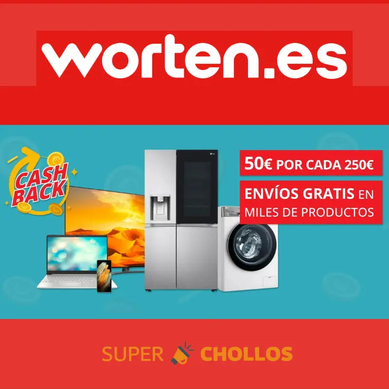 50€ GRATIS cada 250€ en electrodomésticos en Worten