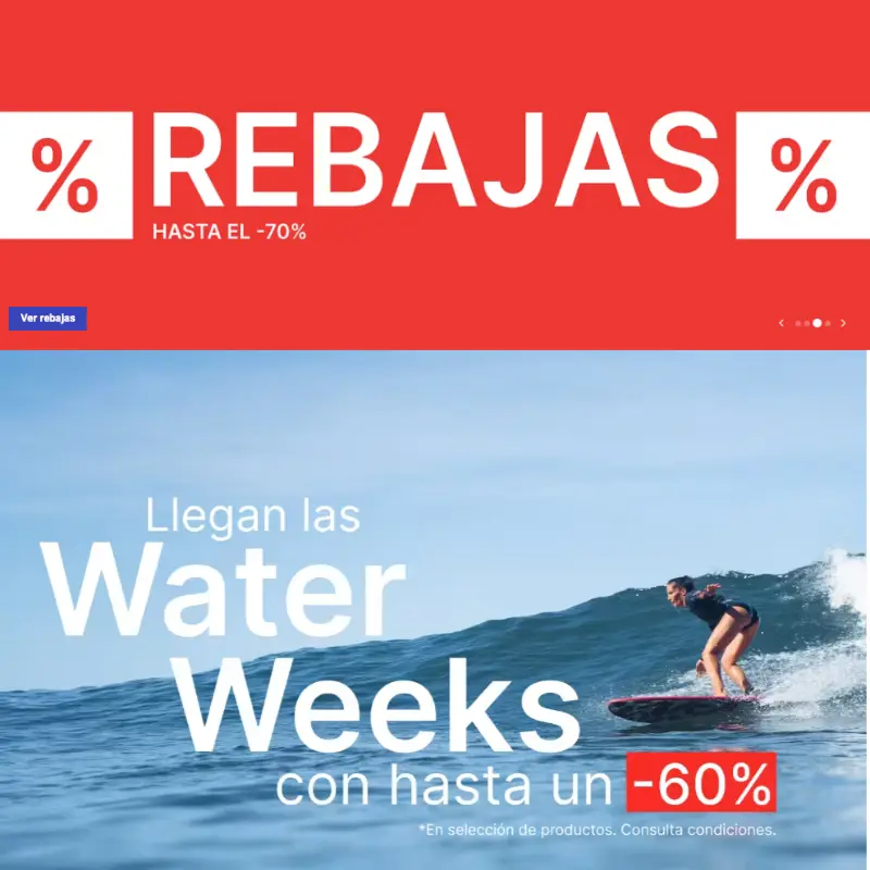 ¡Water weeks Decathlon! Hasta el 60% y Envío gratuito a tienda