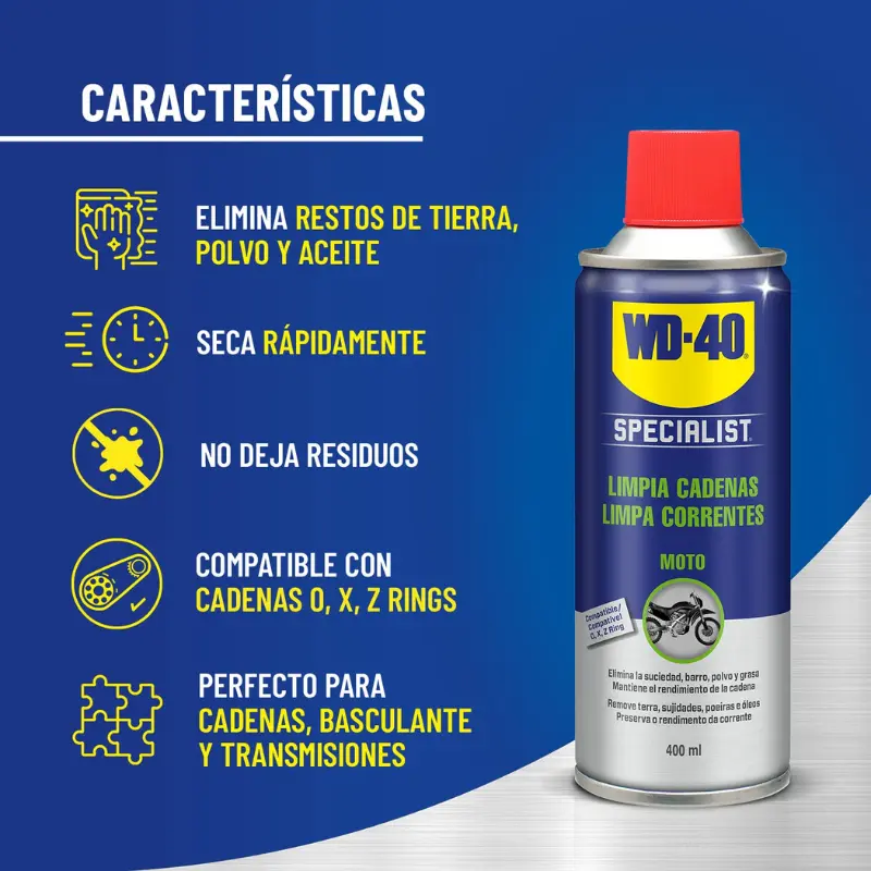 Limpia Cadenas WD-40 Specialist Motorbike 400ml