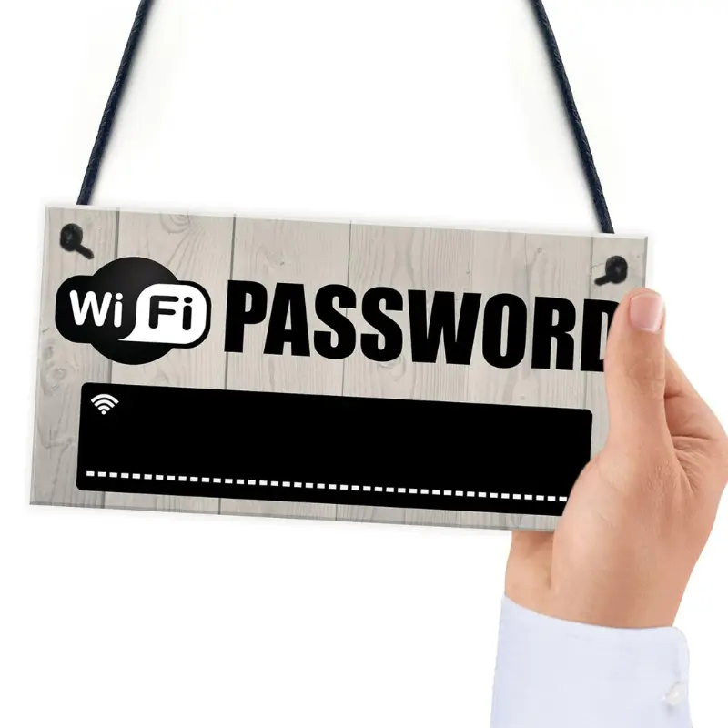 Placa para colgar en casa y escribir contraseña Wi-Fi
