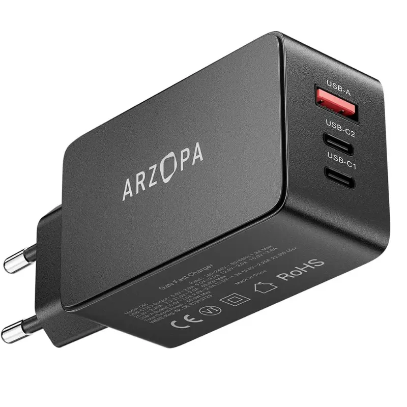Cargador USB C ARZOPA 65W  PD3.0 GAN