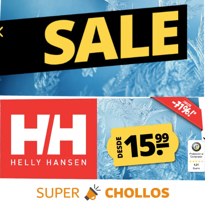Hasta 71% DTO. en ropa Helly Hansen en Deporte Outlet