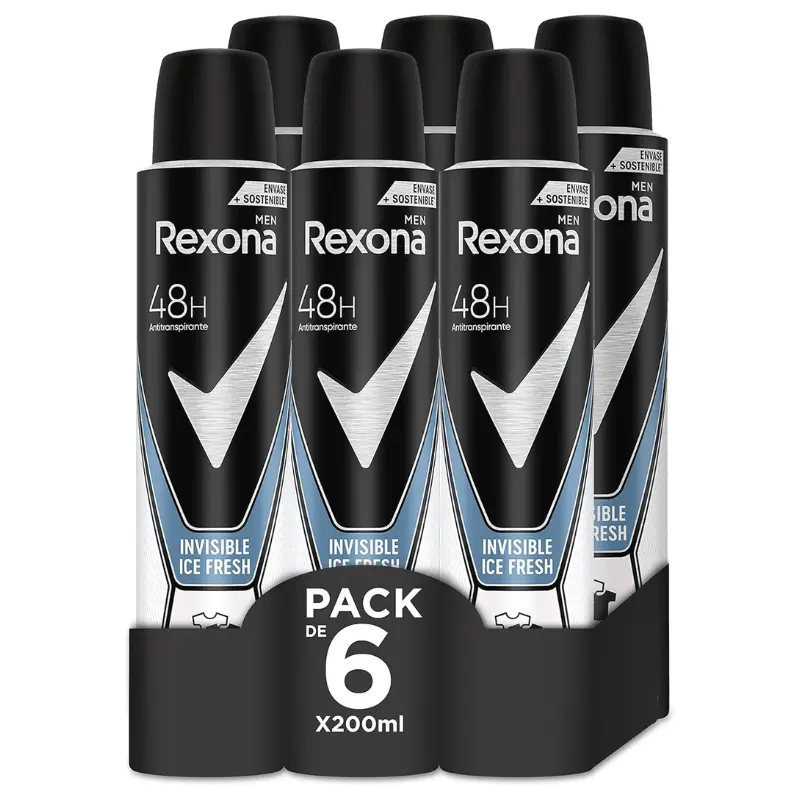 Desodorante Rexona Invisible 6x200ml