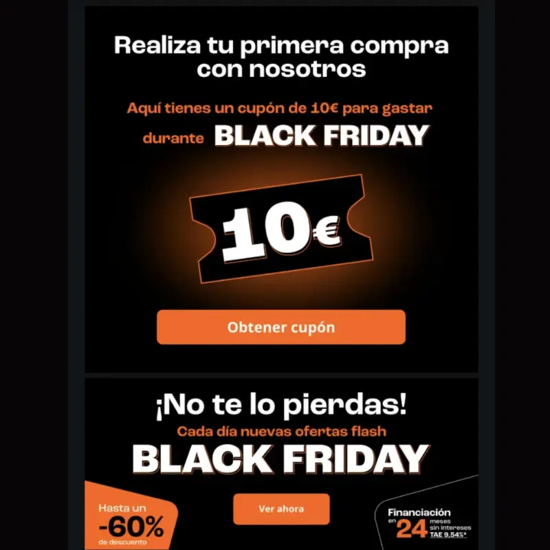 Cupón 10€ GRATIS para el Black Friday PcComponentes