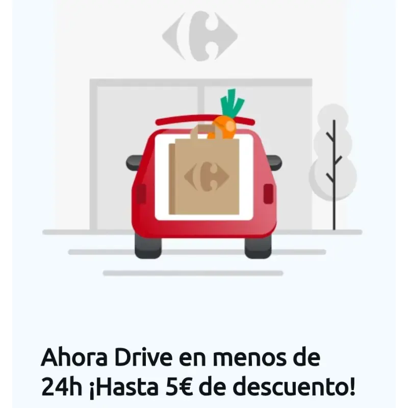 Ahora Carrefour Drive en menos de 24h ¡Y 5€ GRATIS!