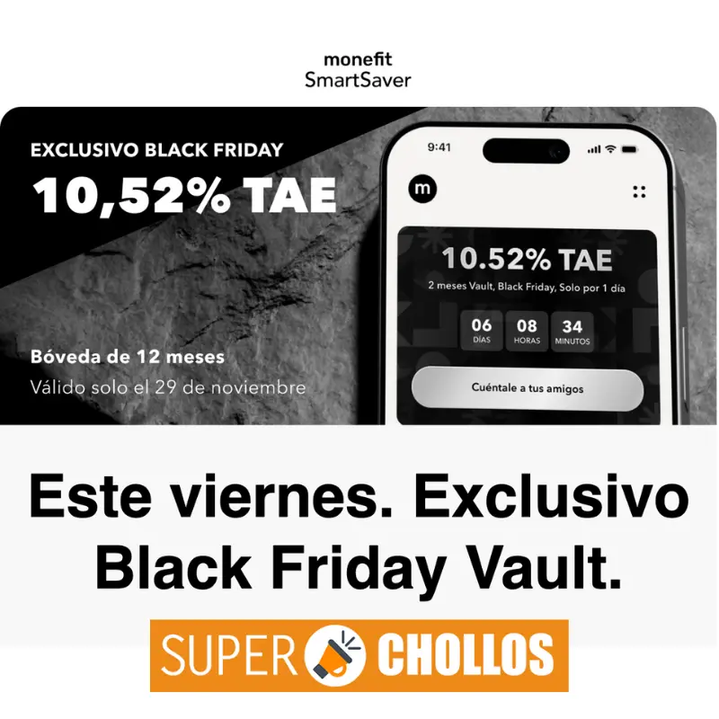 ¡SOLO HOY! Depósito 1 año al 10,52% TAE en el BF de Monefit