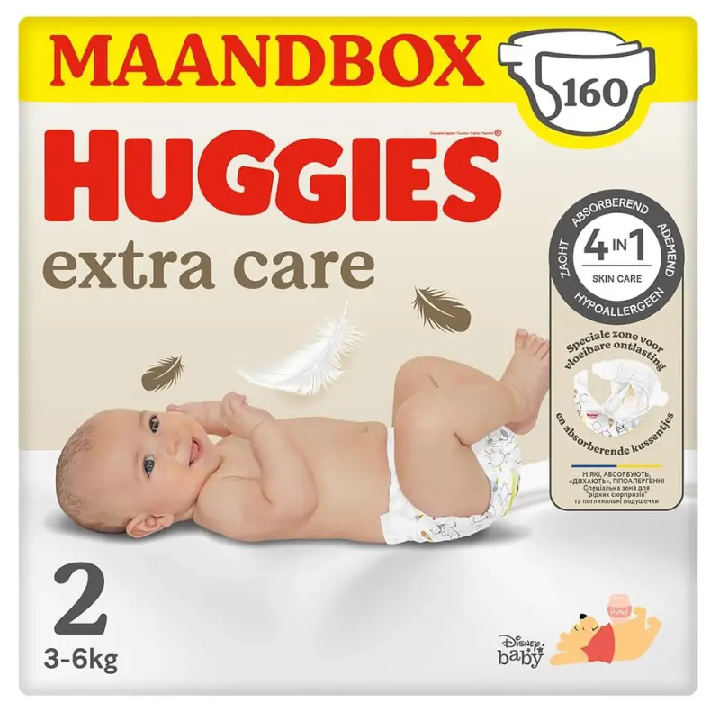 Megapack Pañales Huggies Extra Care Talla 1,2,3,4,5
