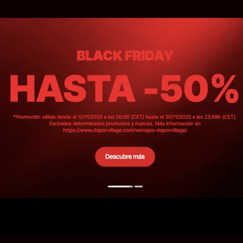 Black Friday DeporVillage ¡Hasta 50% DTO. + cupón 10% EXTRA!