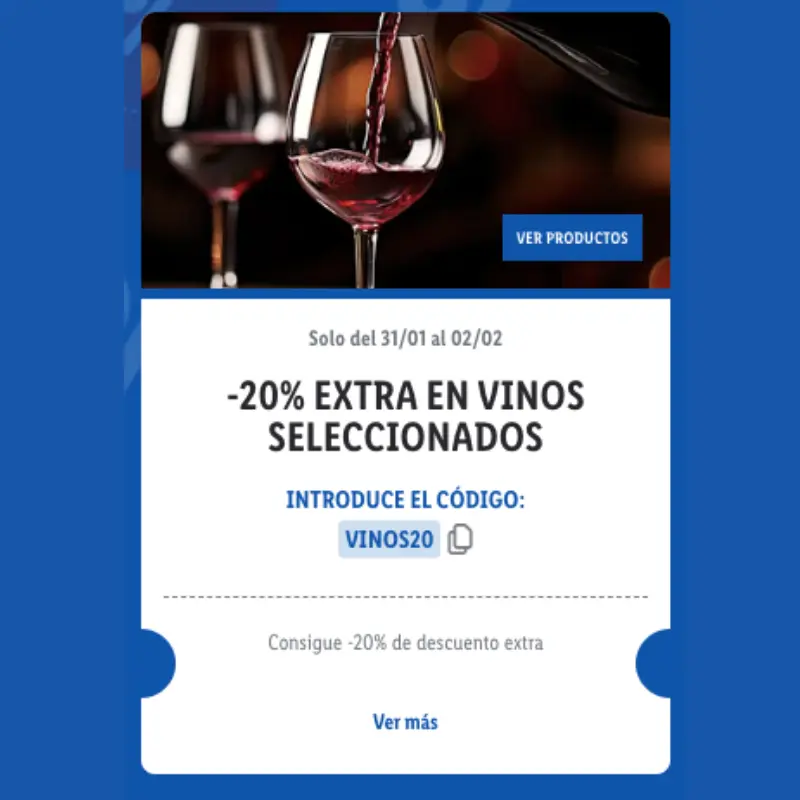 LIDL :: Cupón 20% DTO. EXTRA en Vinos Seleccionados