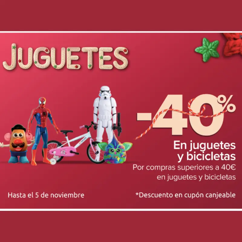 Carrefour | Cheque 40% DTO. EXTRA en Juguetes y Bicicletas