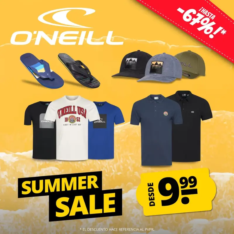 Liquidación en ropa deportiva O’Neill ¡Desde solo 7,99€!