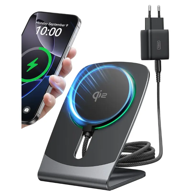 Cargador Inalámbrico Magsafe 15W Qi2 con Adaptador USB-C y Cable