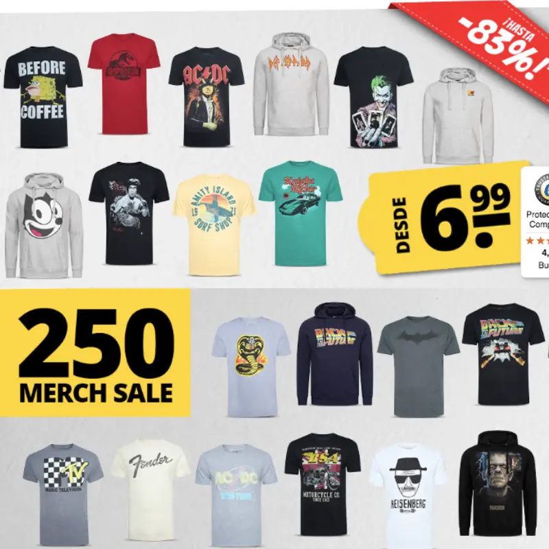 Más de 250 camisetas ‘frikis’ por solo 5,99€