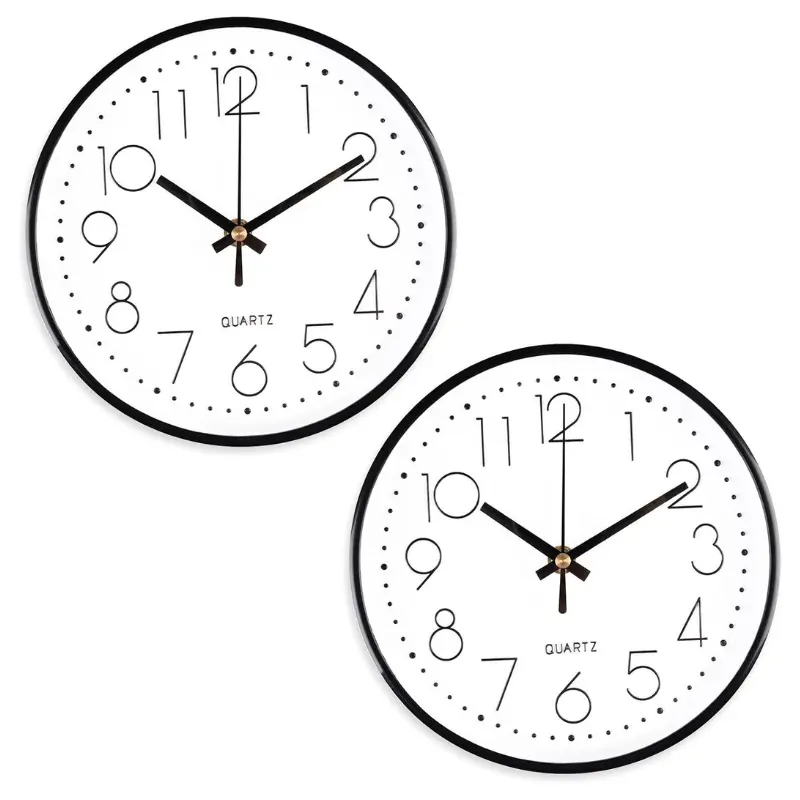 Pack x2 relojes redondos de pared 20 cm