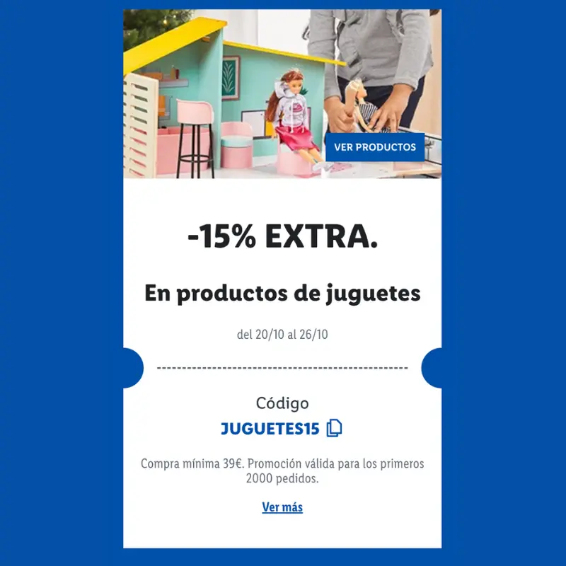 LIDL: Cupón -15% DTO. EXTRA en juguetes