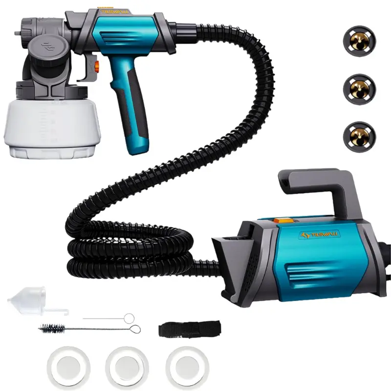 Pistola Pintura 800W con 4 boquillas y 1300ml de capacidad