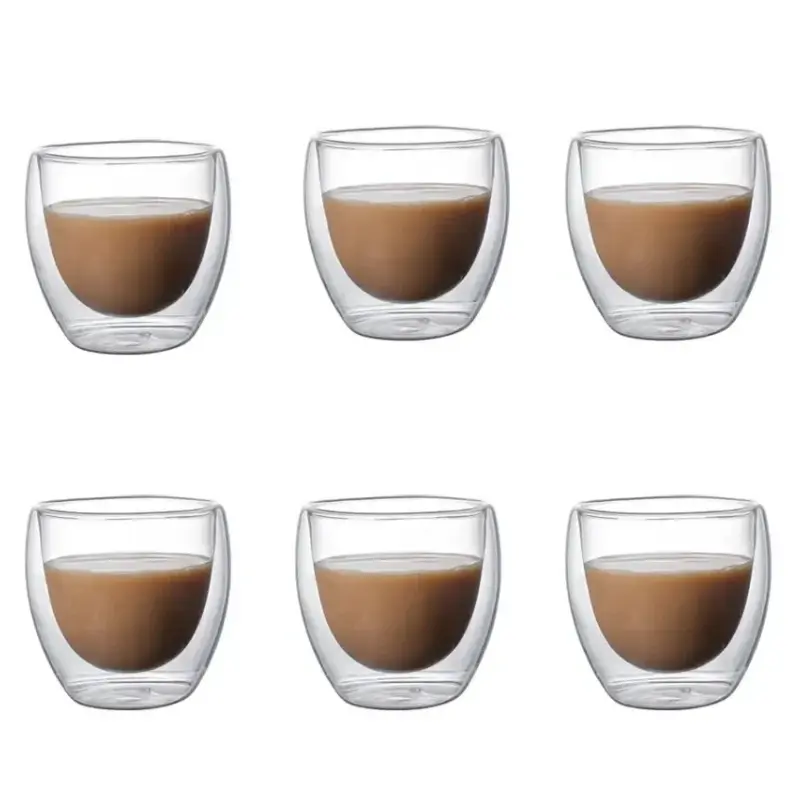 Tazas de cristal de doble pared (6 unidades)