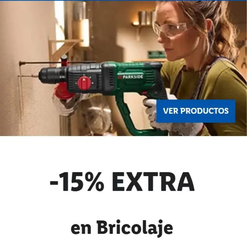 LIDL: Cupón -15% DTO. EXTRA en bricolaje y jardín