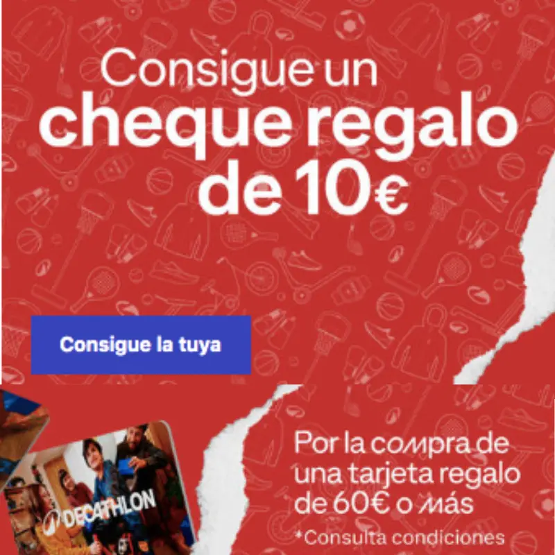 Decathlon | 10€ GRATIS al comprar tarjeta regalo de 60€