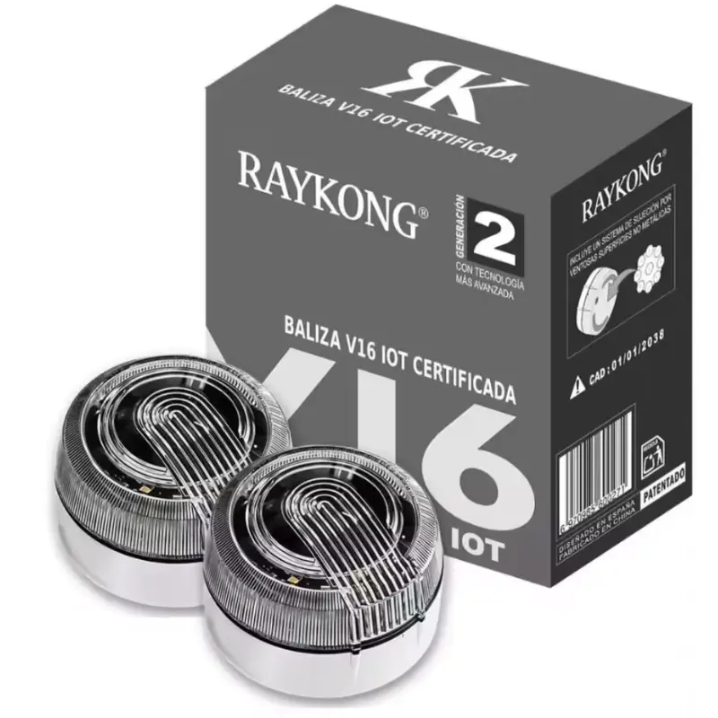 Pack de 2 balizas de emergencia V16 con conexión con DGT