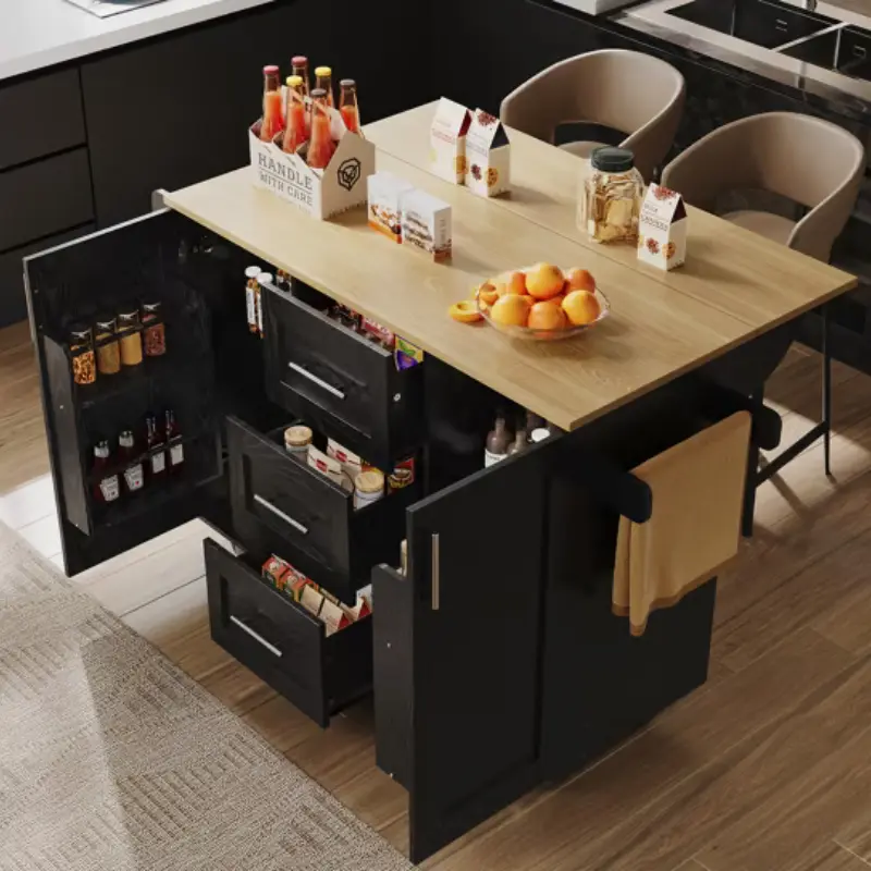 Isla de cocina desmontable con ruedas