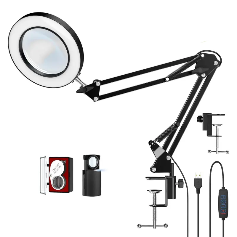 Lámpara de escritorio con lupa LED de 10 aumentos [CUPÓN DESCUENTO]